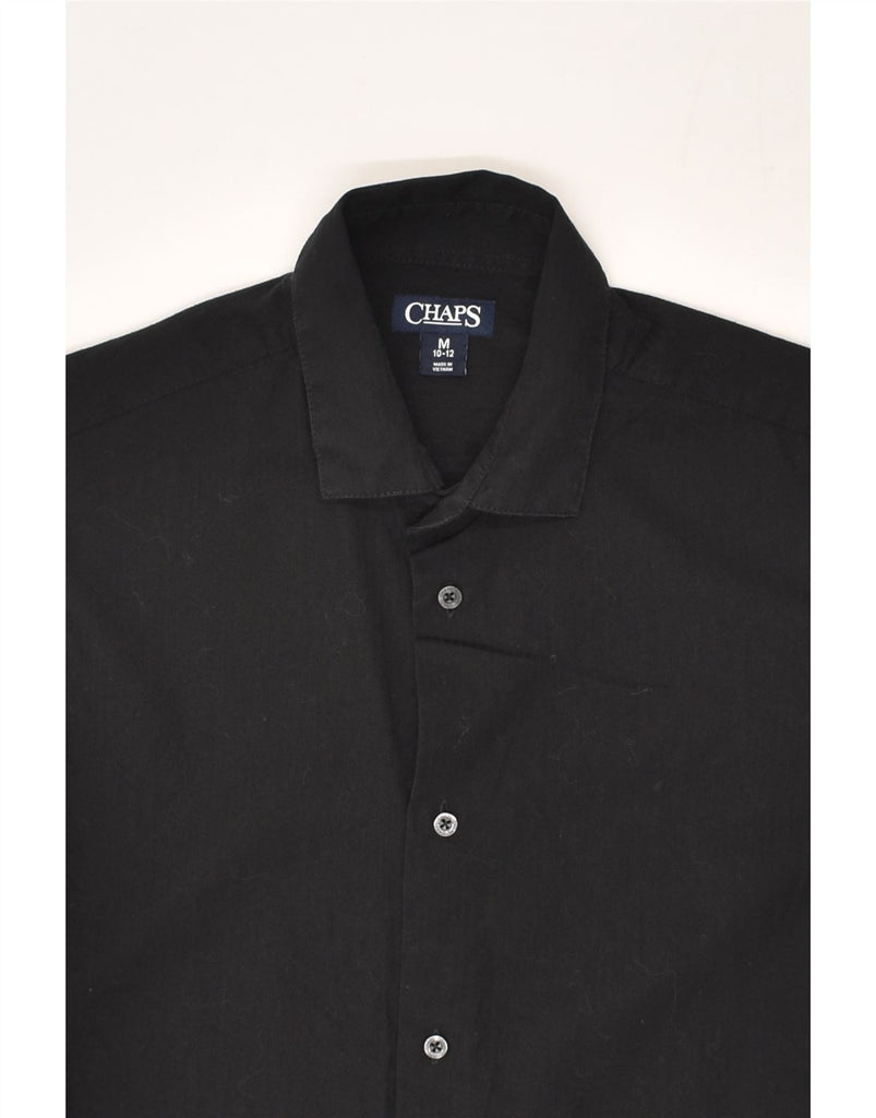 CHAPS Boys Shirt 10-11 Years Medium  Black Cotton | Vintage Chaps | Thrift | Second-Hand Chaps | Used Clothing | Messina Hembry 