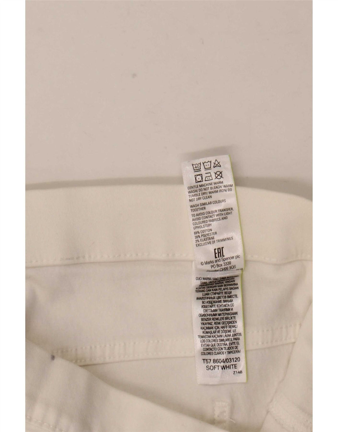Marks & Spencer Womens Jegging Jeans UK 12 Medium W32 L28 White Cotton