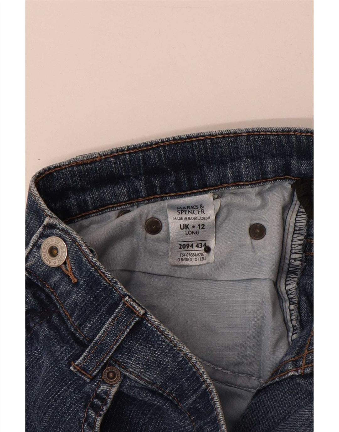 Marks & Spencer Womens Bootcut Jeans UK 12 Medium W28 L29 Blue Cotton
