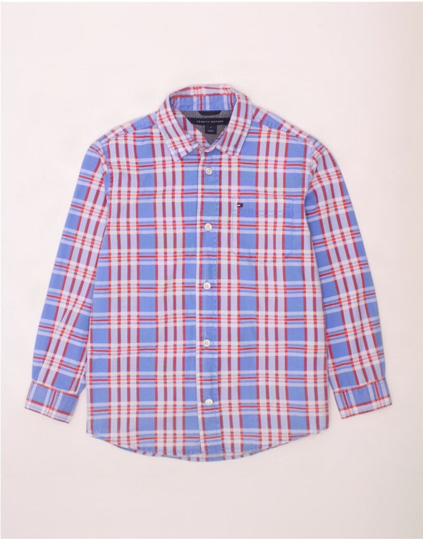 Tommy Hilfiger Boys Shirt 6-7 Years Blue Check Cotton