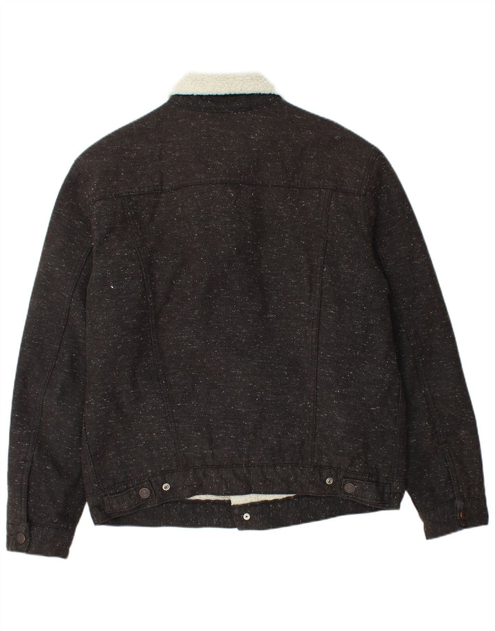 Levi's Mens Sherpa Jacket UK 40 Large Grey Flecked Cotton