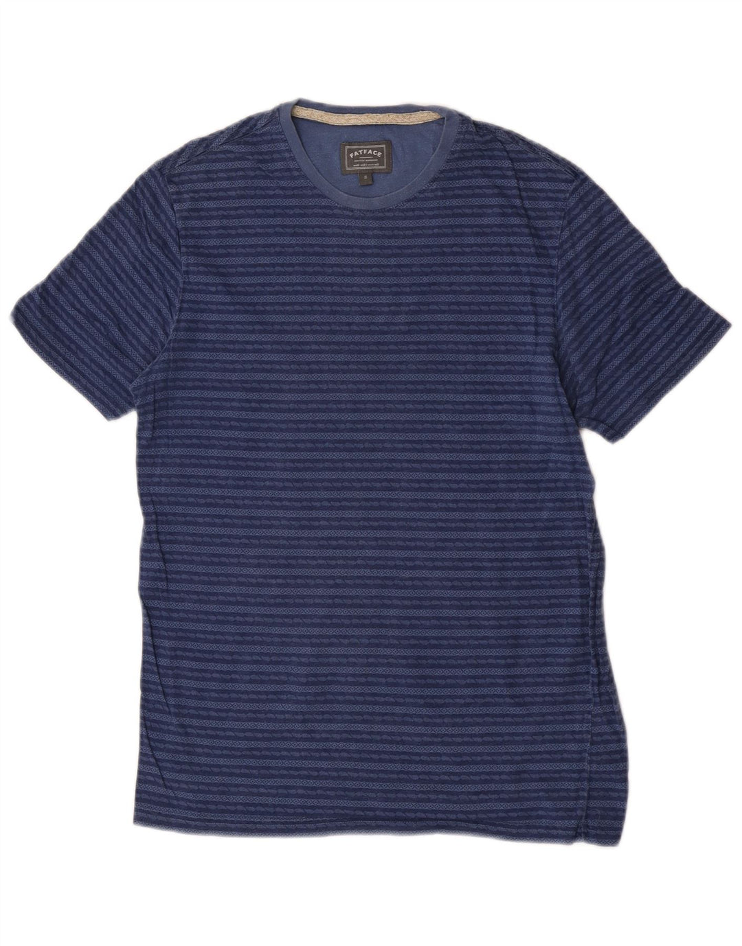 Fat Face Mens T-Shirt Top Small Navy Blue Striped Cotton