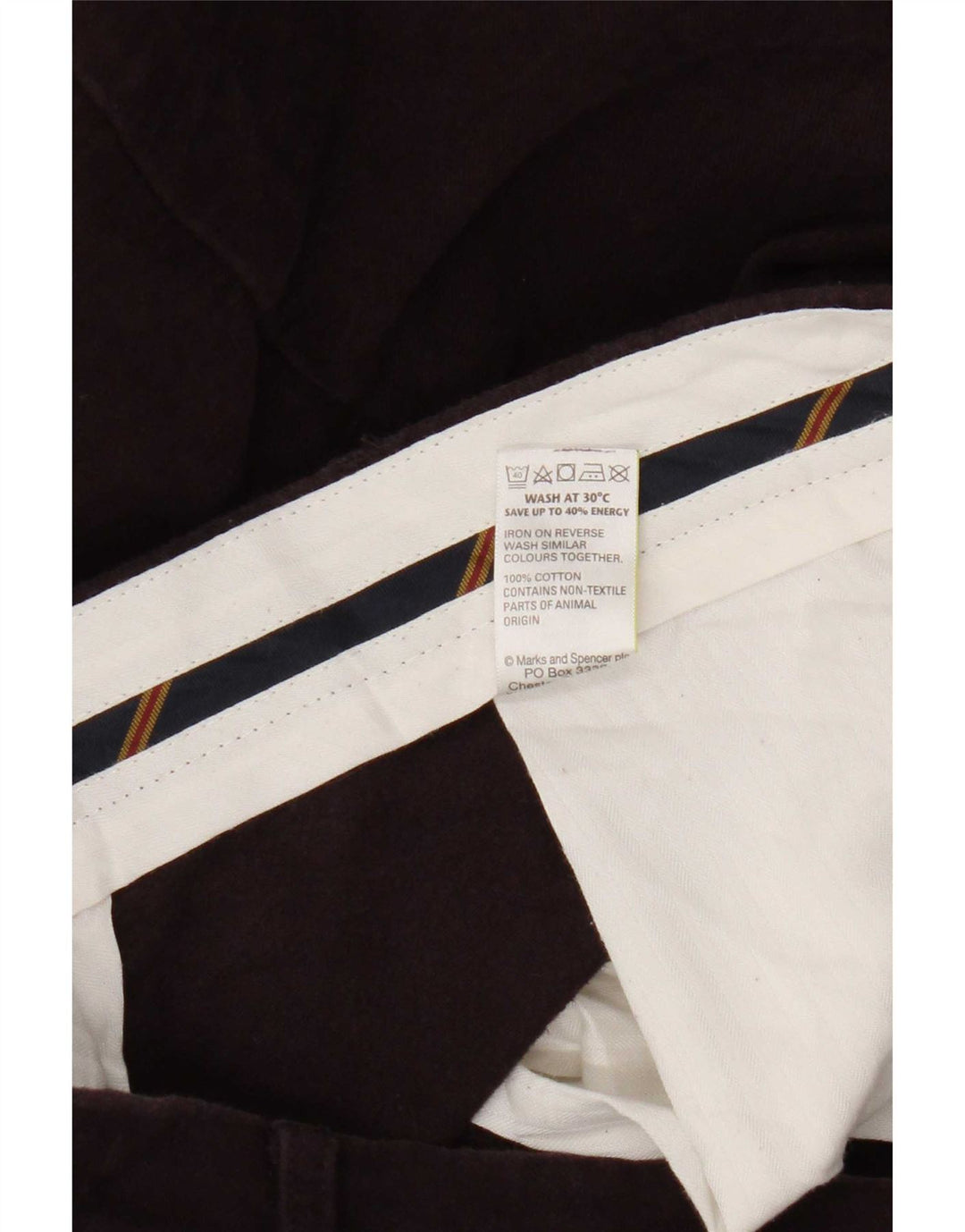 Marks & Spencer Mens Cargo Regular Chino Trousers W36 L29 Burgundy Cotton