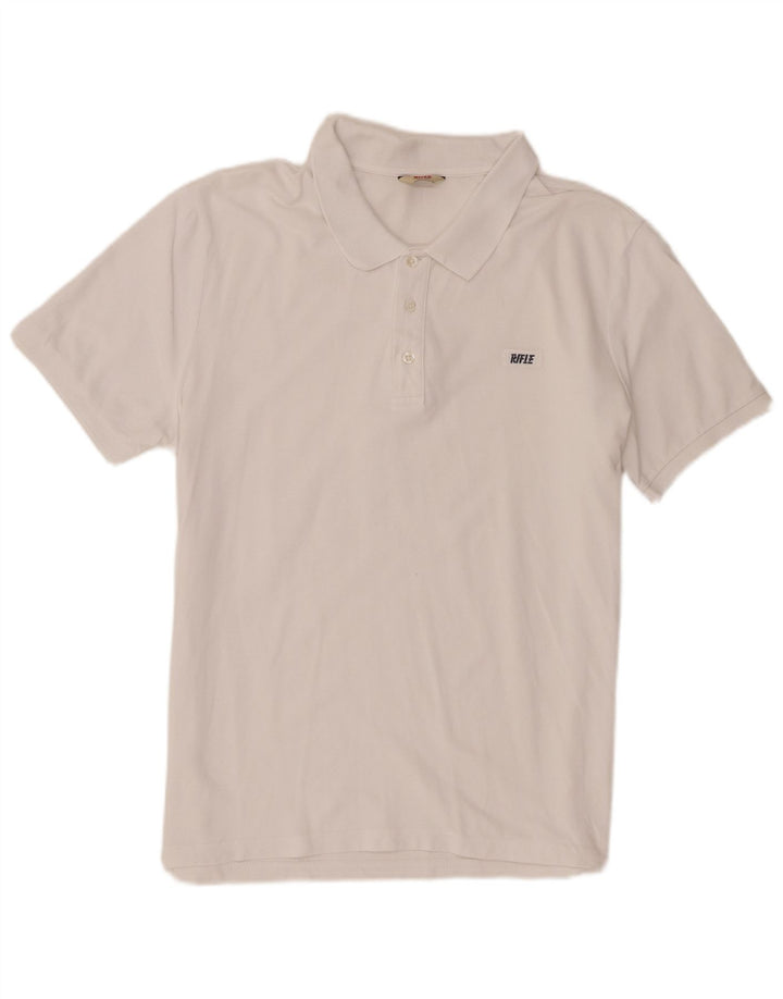 Rifle Mens Polo Shirt Large White