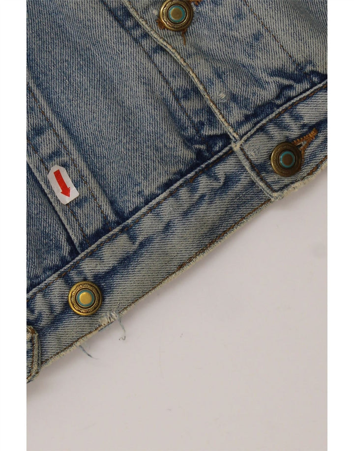JEP'S Womens Oversized Denim Jacket UK 10 Small Blue Cotton