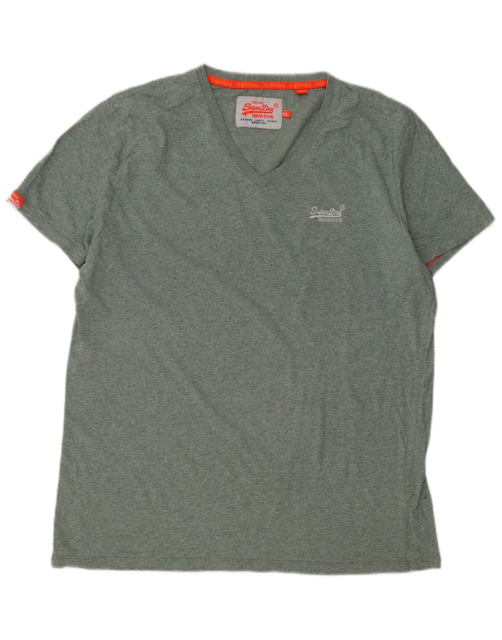 SUPERDRY Mens T-Shirt Top 2XL Green Cotton