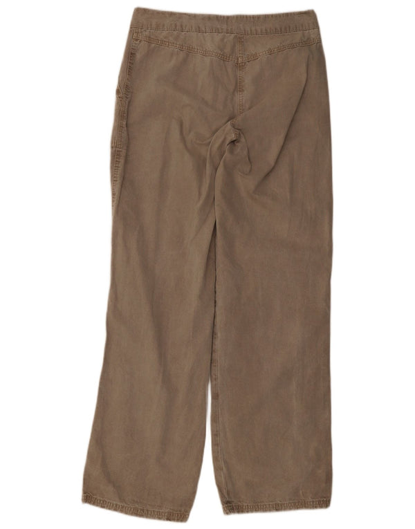 Topshop Womens Loose Fit Casual Trousers UK 10 Small W32 L32 Beige Cotton