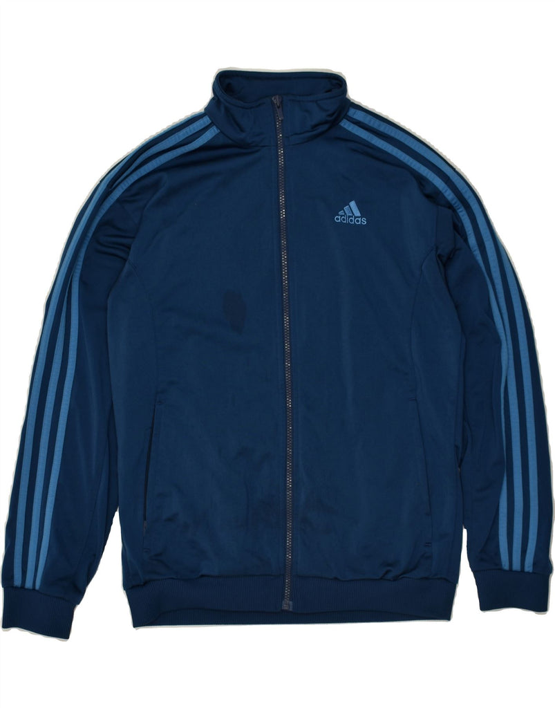 ADIDAS Boys Tracksuit Top Jacket 13-14 Years Navy Blue Polyester | Vintage Adidas | Thrift | Second-Hand Adidas | Used Clothing | Messina Hembry 