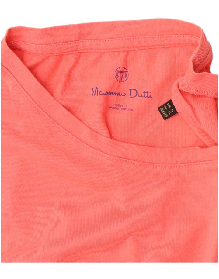 Massimo Dutti Mens T-Shirt Top XL Pink Cotton