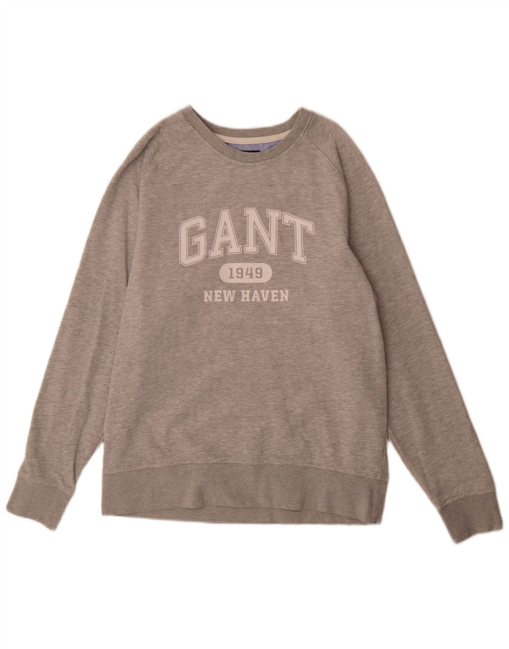 Gant Mens Graphic Sweatshirt Jumper XL Grey Flecked Cotton