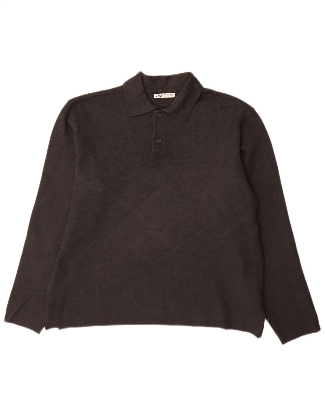 Zara Mens Polo Neck Jumper Sweater Medium Grey Viscose