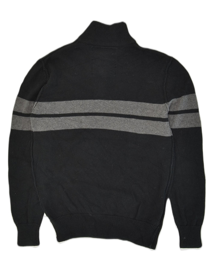 NAUTICA Mens Zip Neck Jumper Sweater Small Black Cotton | Vintage Nautica | Thrift | Second-Hand Nautica | Used Clothing | Messina Hembry 