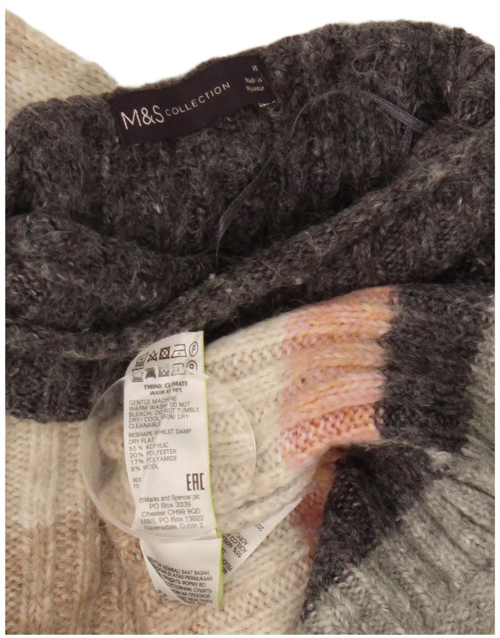 Marks & Spencer Womens Turtle Neck Jumper Sweater UK 12 Medium Multicoloure