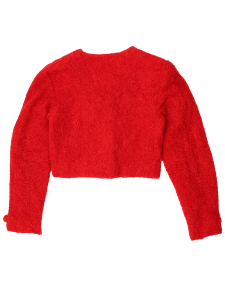 Vintage Womens Bolero Jacket UK 10 Small Red