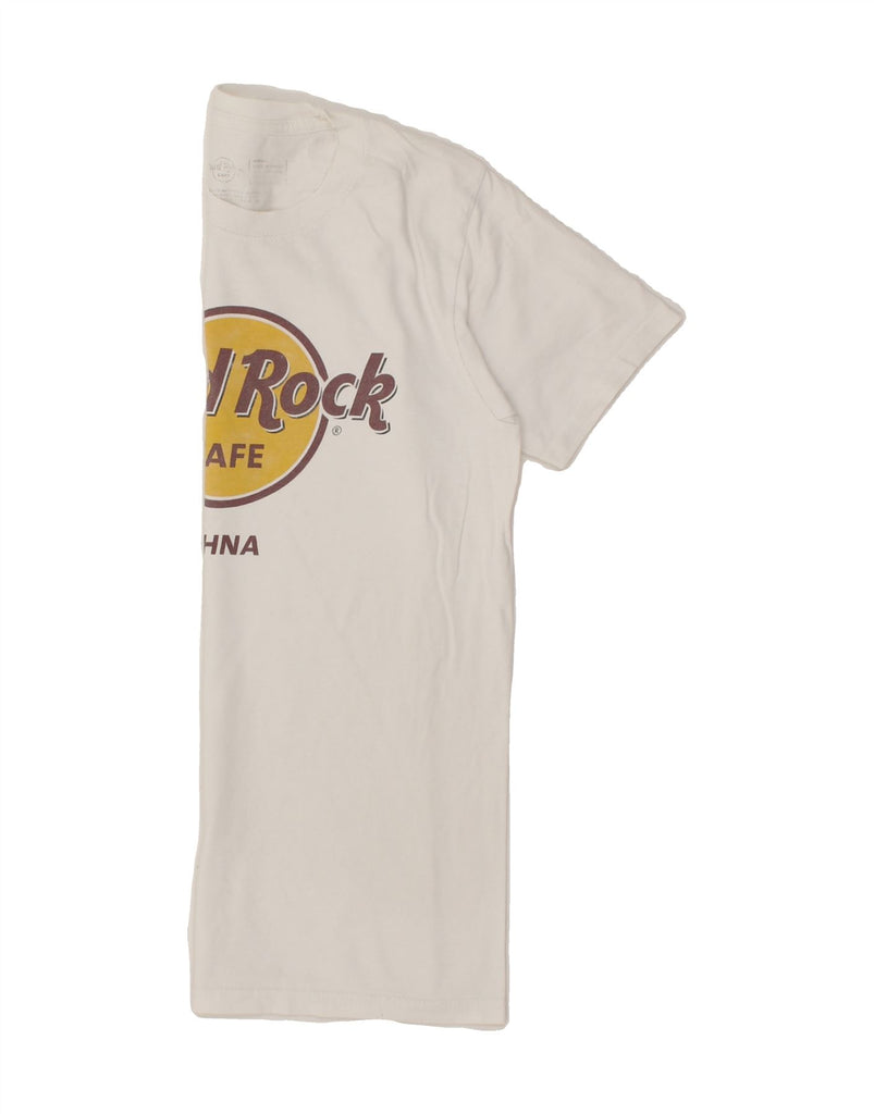 HARD ROCK CAFE Womens Aohna Graphic T-Shirt Top UK 4 XS White Cotton | Vintage Hard Rock Cafe | Thrift | Second-Hand Hard Rock Cafe | Used Clothing | Messina Hembry 