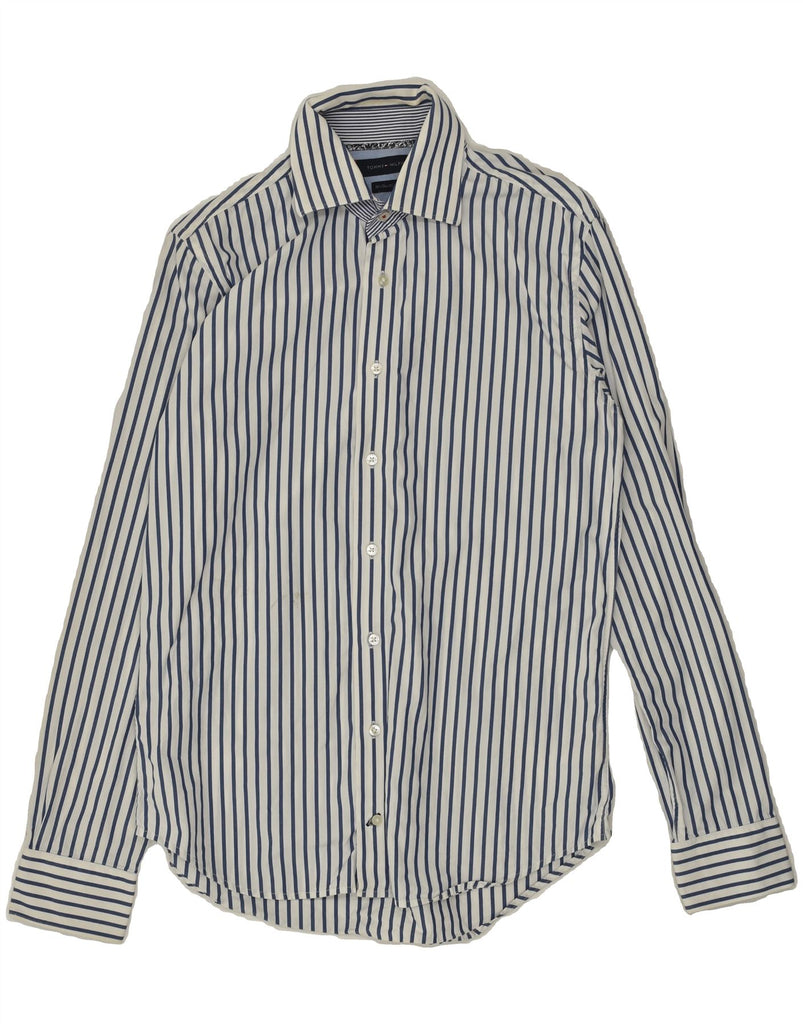 TOMMY HILFIGER Mens Shirt Small Blue Striped Cotton | Vintage Tommy Hilfiger | Thrift | Second-Hand Tommy Hilfiger | Used Clothing | Messina Hembry 