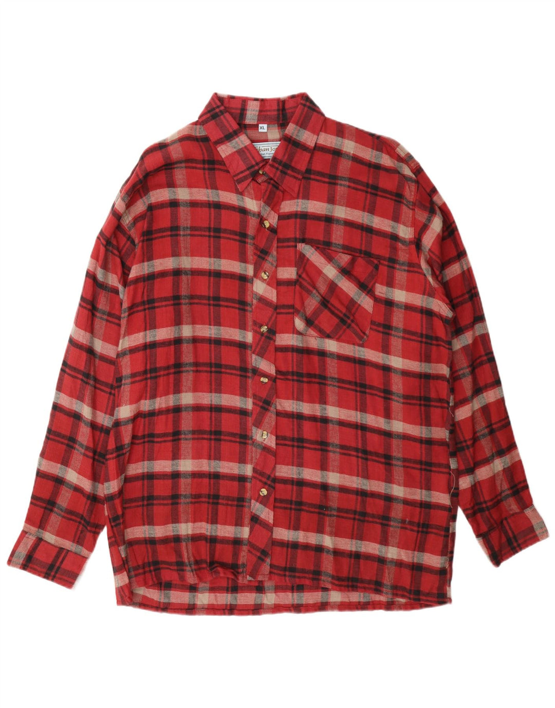Nathan Jones Mens Flannel Shirt XL Red Check Cotton