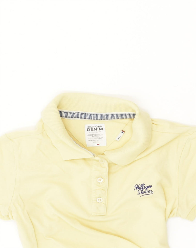 TOMMY HILFIGER Womens Polo Shirt UK 8 Small Yellow Cotton | Vintage Tommy Hilfiger | Thrift | Second-Hand Tommy Hilfiger | Used Clothing | Messina Hembry 