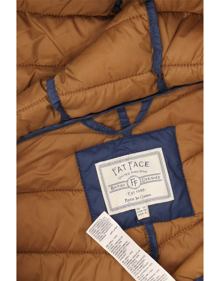 Fat Face Womens Hooded Padded Jacket UK 12 Medium Blue Nylon