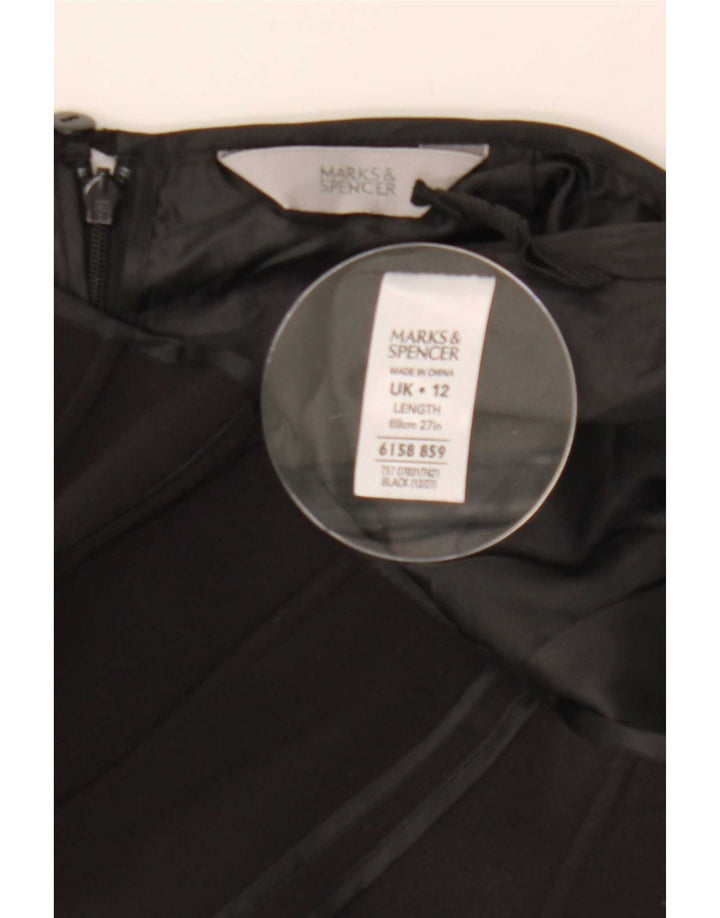 Marks & Spencer Womens Trumpet Skirt UK 12 Medium W30 Black Polyester