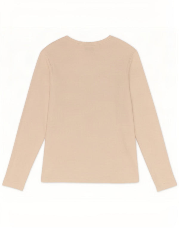 Marks & Spencer Womens Top Long Sleeve UK 16 Large White Cotton