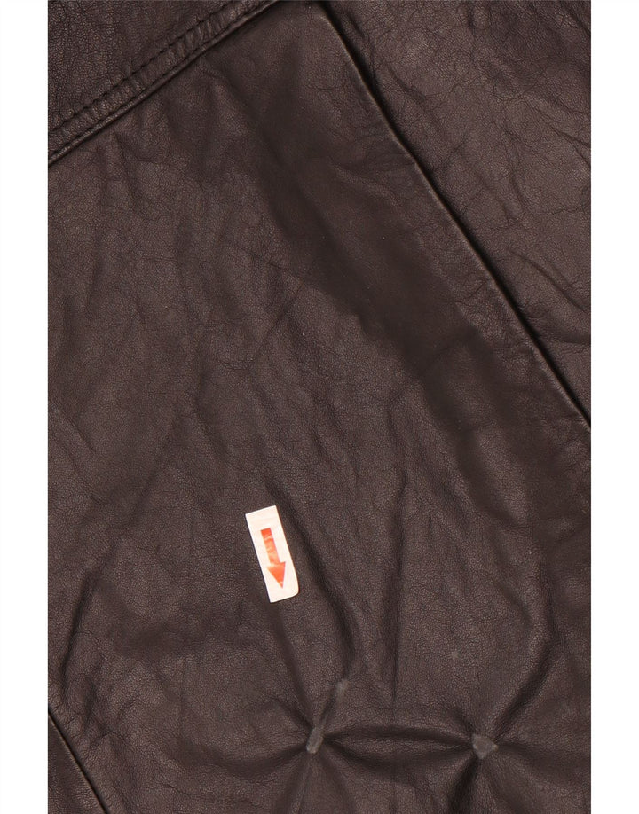 Vintage Womens Leather Jacket IT 42 Medium Black Leather