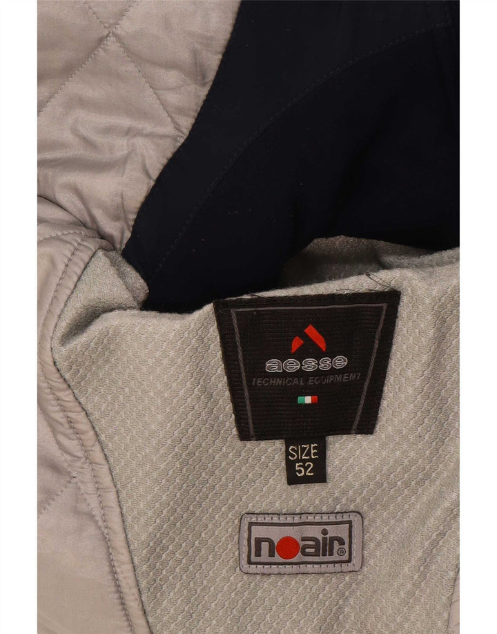 Aesse Mens Hooded Ski Jacket IT 52 XL Blue Colourblock Polyamide
