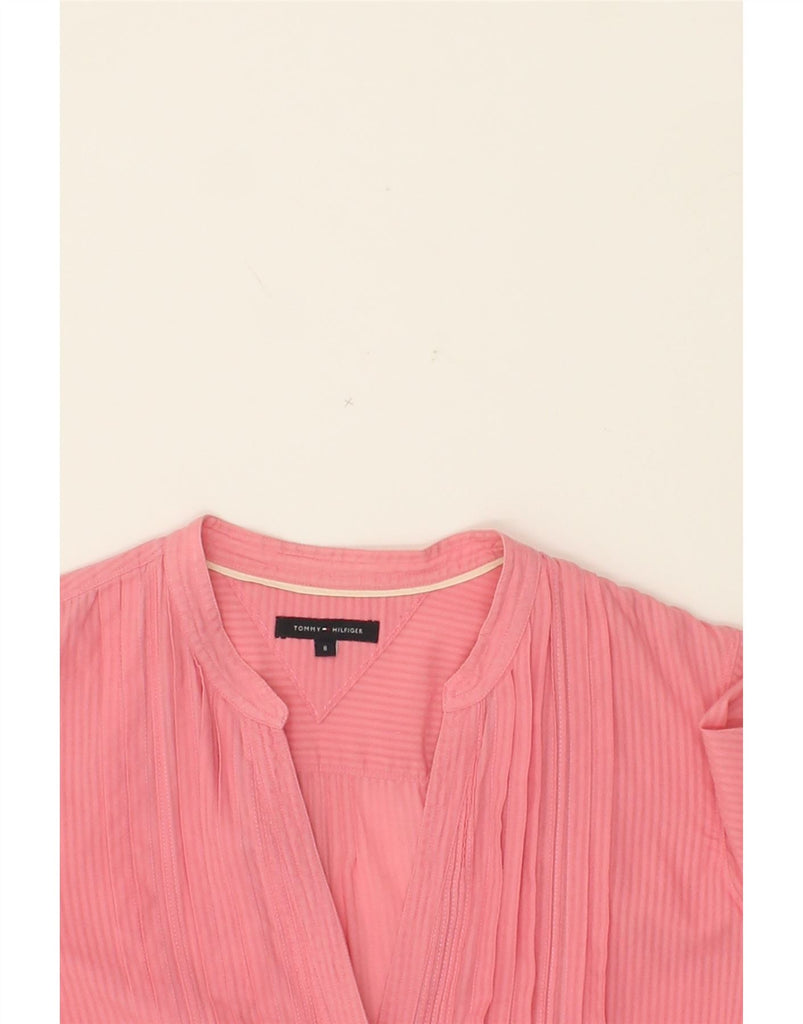 TOMMY HILFIGER Womens Long Sleeve Shirt Dress UK 8 Small Pink Striped Vintage Tommy Hilfiger and Second-Hand Tommy Hilfiger from Messina Hembry 