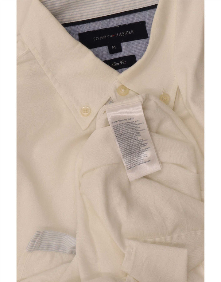 Tommy Hilfiger Mens Slim Fit Shirt Medium White Cotton