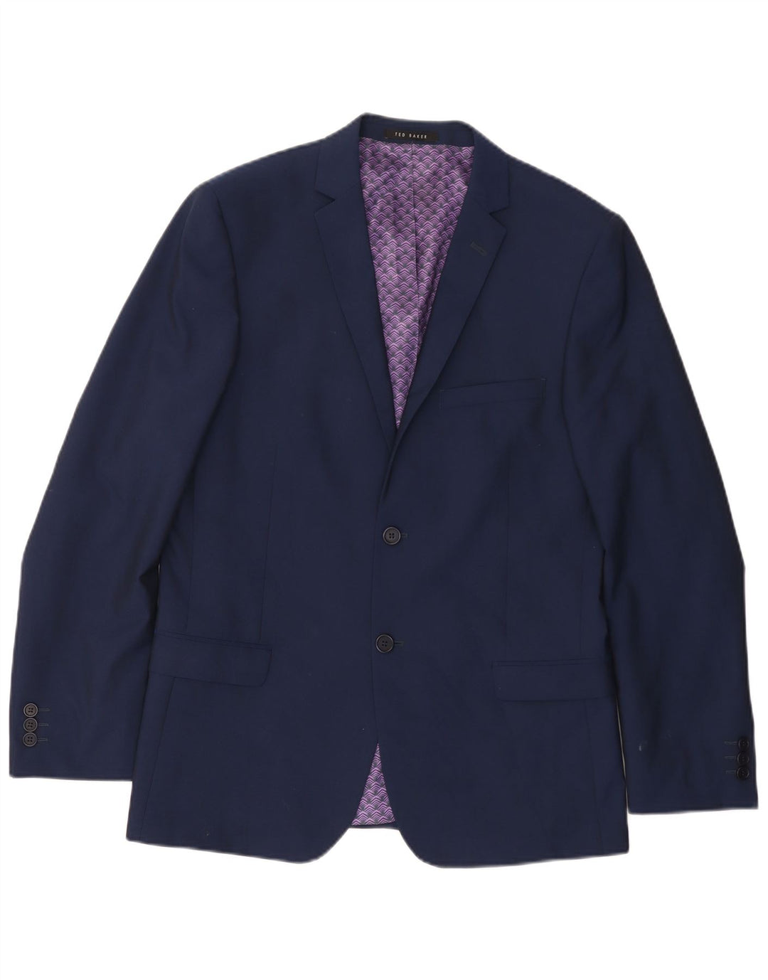 Ted Baker Mens 2 Button Blazer Jacket UK 40 Large Navy Blue Wool