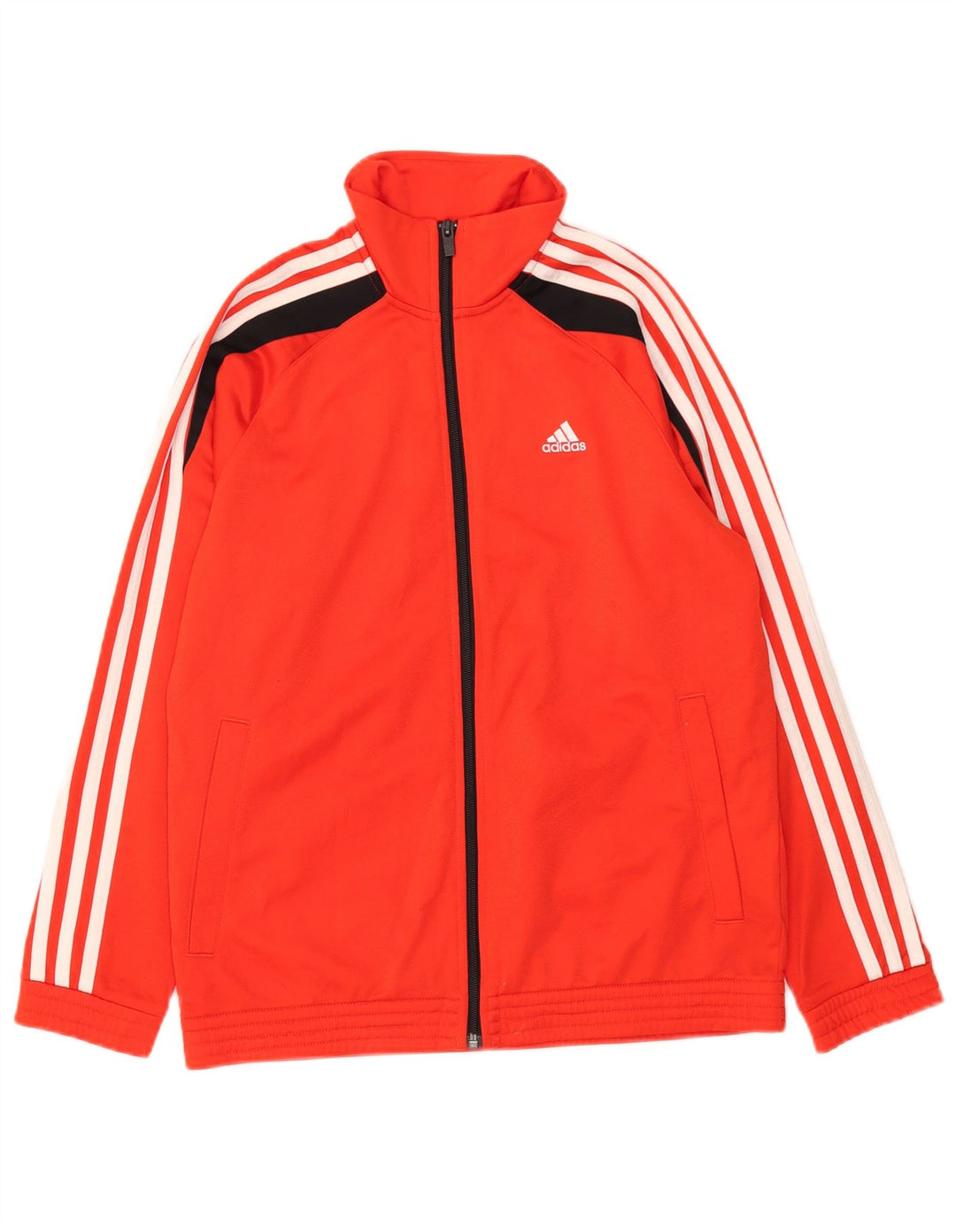 Adidas Girls Tracksuit Top Jacket 13-14 Years Red Polyester