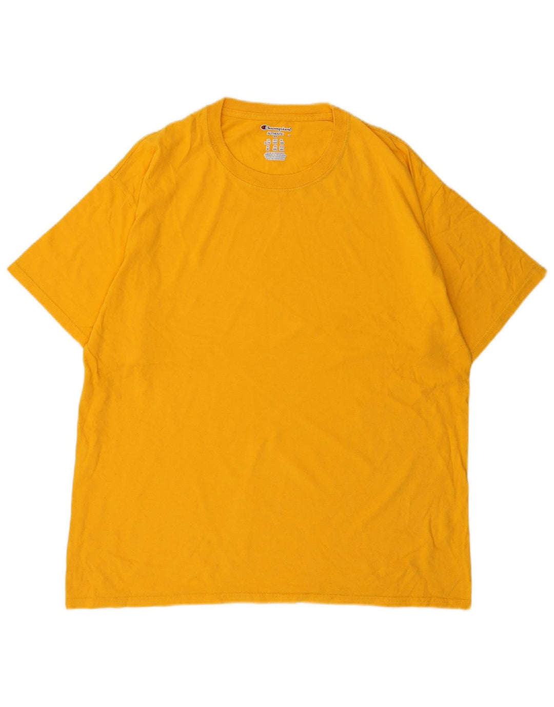 CHAMPION Mens T-Shirt Top XL Yellow Cotton