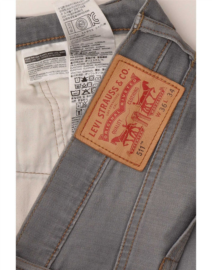 Levi's Mens 511 Slim Jeans W36 L29 Grey Cotton