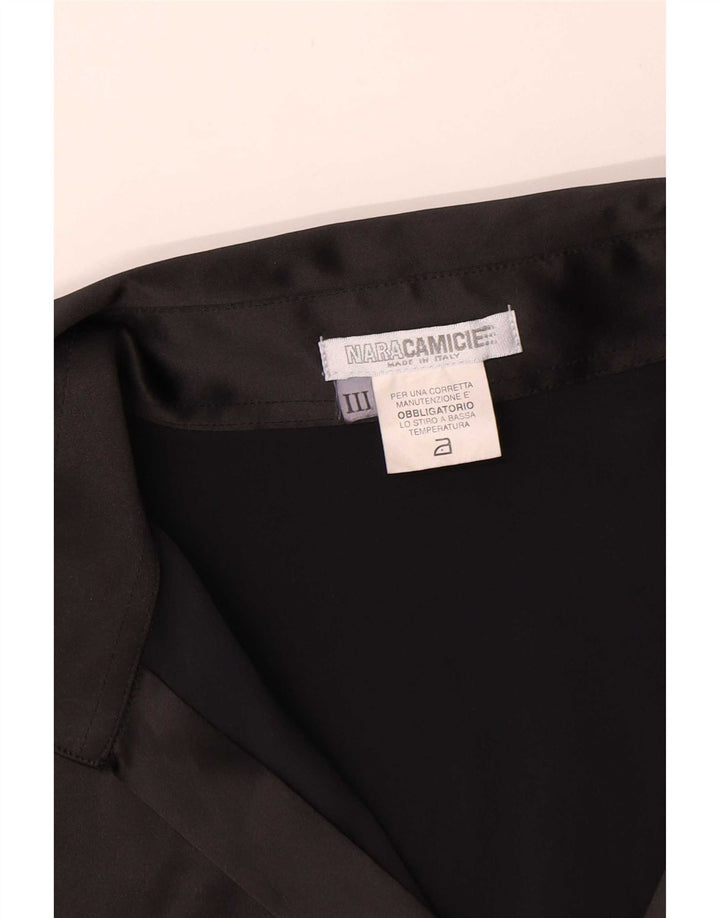 Naracamicee Womens Shirt Blouse UK 12 Medium Black Polyester