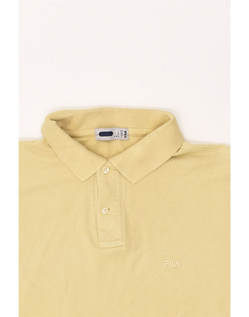 FILA Mens Polo Shirt Large Yellow Cotton | Vintage Fila | Thrift | Second-Hand Fila | Used Clothing | Messina Hembry 