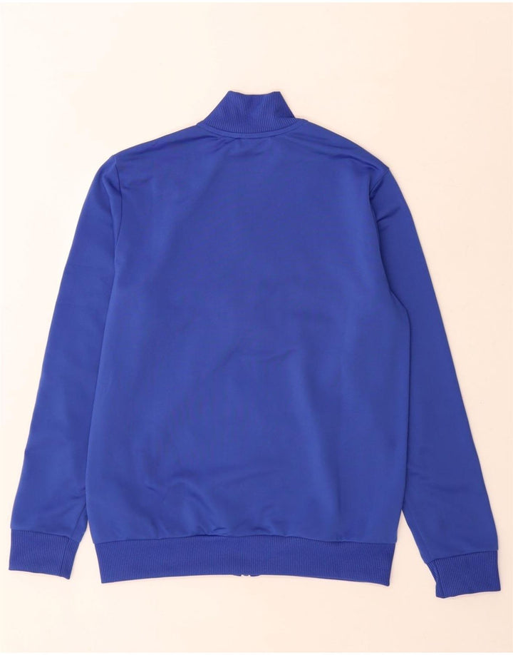 Adidas Boys Tracksuit Top Jacket 13-14 Years Blue Colourblock Polyester