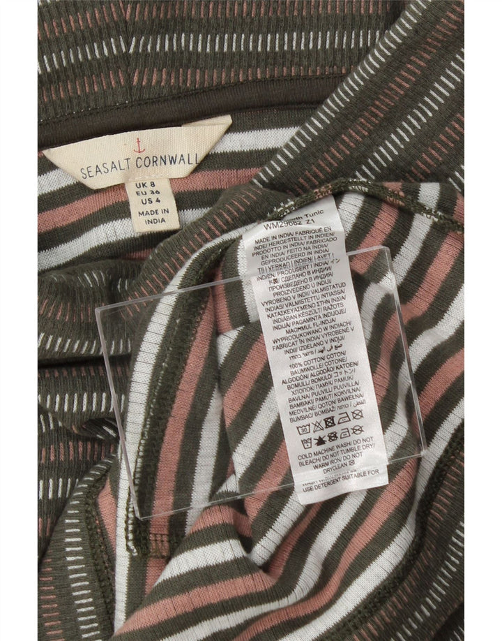SEASALT CORNWALL Womens Roll Neck Jumper Sweater UK 8 Small Grey Striped Vintage Seasalt Cornwall and Second-Hand Seasalt Cornwall from Messina Hembry 