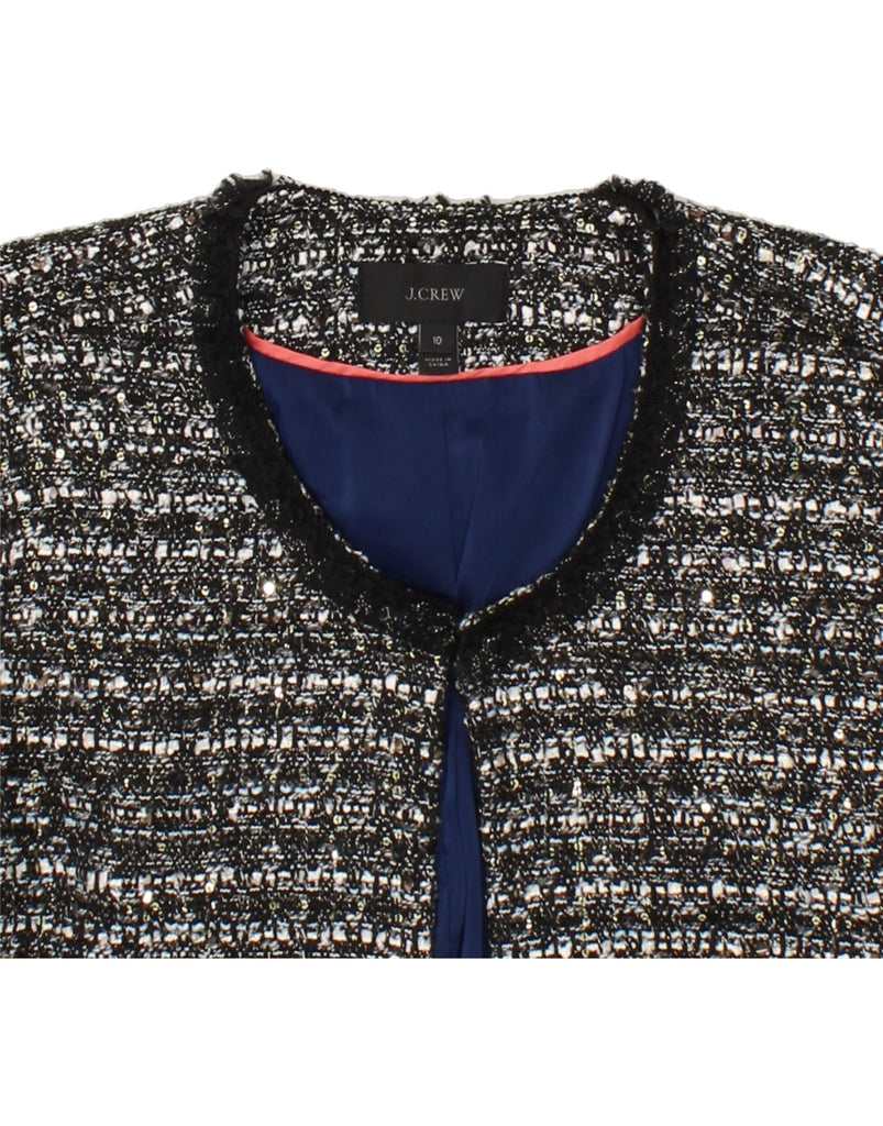 J. CREW Womens Blazer Jacket US 10 Large Black Flecked Polyester | Vintage J. Crew | Thrift | Second-Hand J. Crew | Used Clothing | Messina Hembry 
