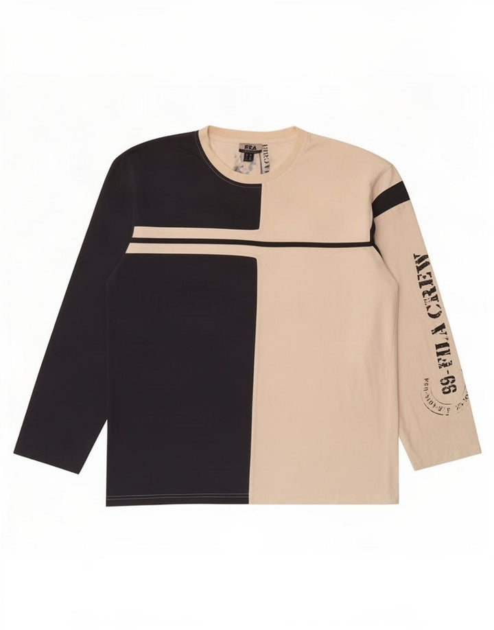 Fila Mens Graphic Top Long Sleeve XL White Colourblock