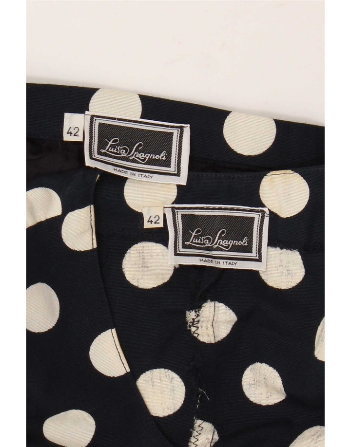 Luisa Spagnoli Womens Short Sleeve 2 Piece Skirt Set IT 42 Medium W32 Navy