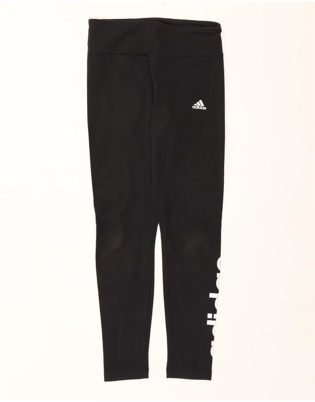 Adidas Womens Graphic Leggings UK 8/10 Small Black Polyester