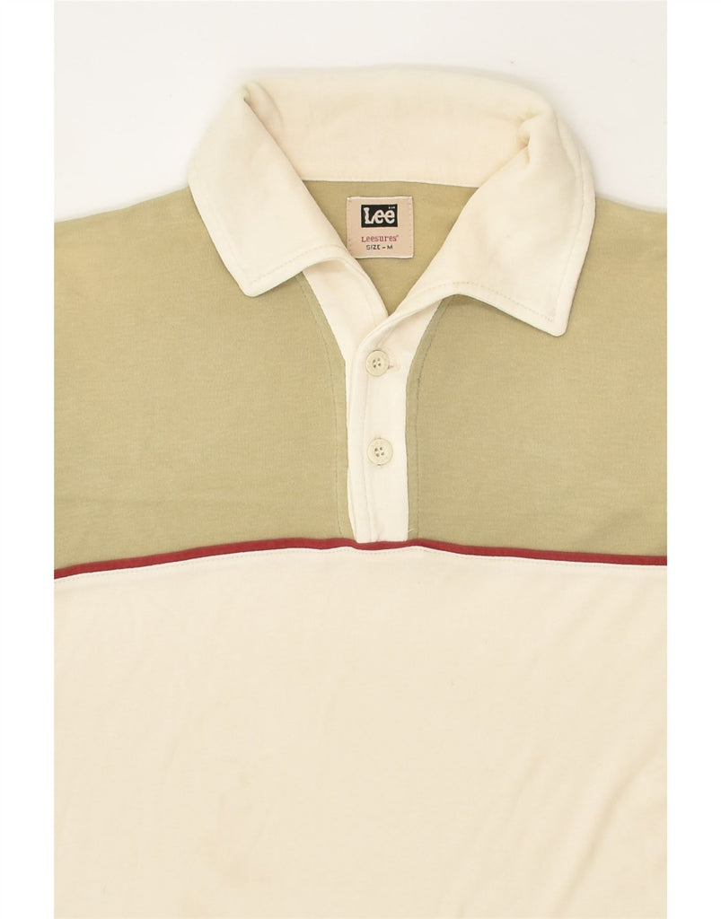 LEE Mens Polo Shirt Medium Beige Colourblock | Vintage Lee | Thrift | Second-Hand Lee | Used Clothing | Messina Hembry 