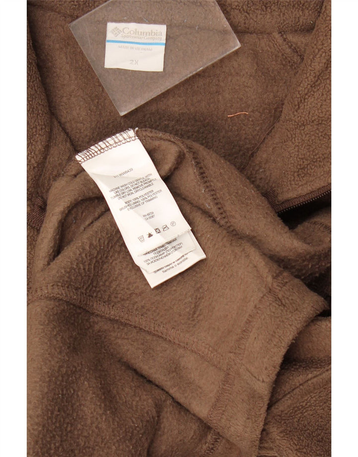 Columbia Womens Fleece Jacket UK 20 2XL Brown Polyester
