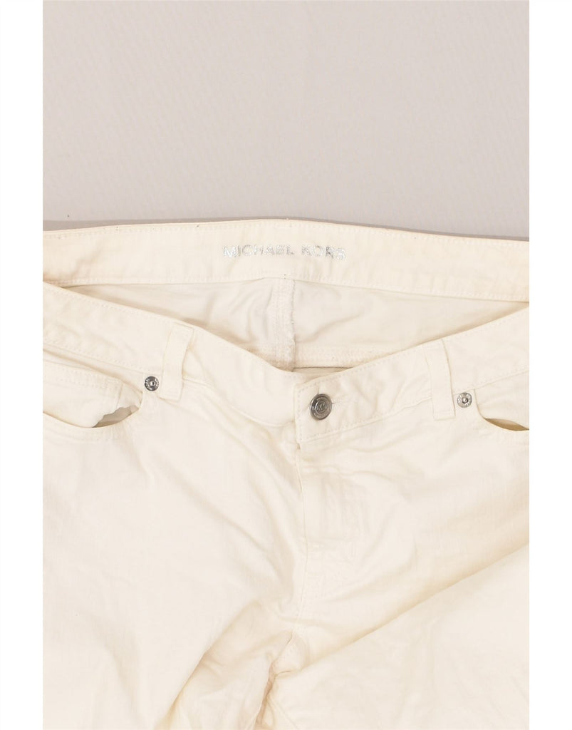 MICHAEL KORS Womens Slim Jeans US 12 Large W36 L30  White Cotton | Vintage Michael Kors | Thrift | Second-Hand Michael Kors | Used Clothing | Messina Hembry 