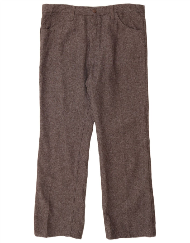 Wrangler Mens Straight Casual Trousers W38 L30 Grey Polyester