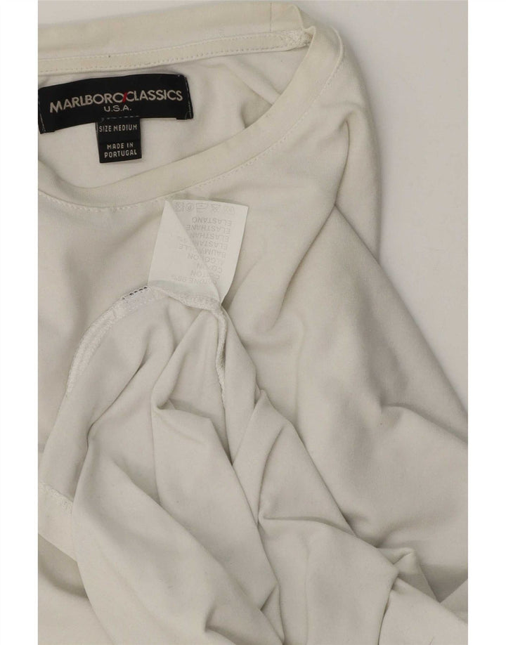 Marlboro Classics Mens Top Long Sleeve Medium White Cotton
