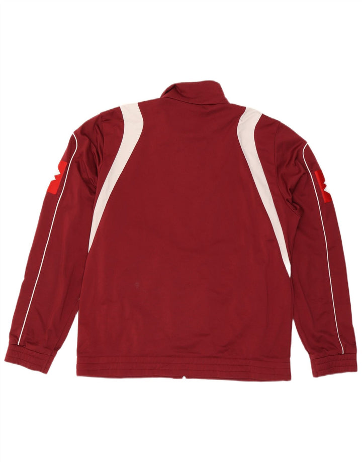 Lotto Mens Graphic Tracksuit Top Jacket Large Burgundy Colourblock