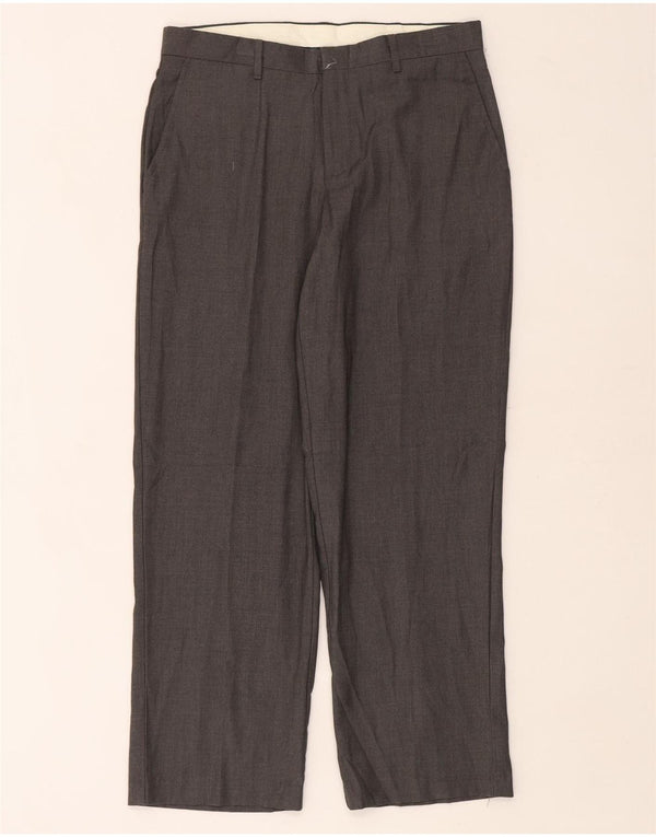 Chaps Boys Husky Straight Chino Trousers 13-14 Years W30 L28 Grey Polyester