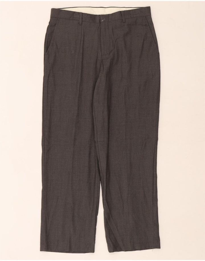 Chaps Boys Husky Straight Chino Trousers 13-14 Years W30 L28 Grey Polyester