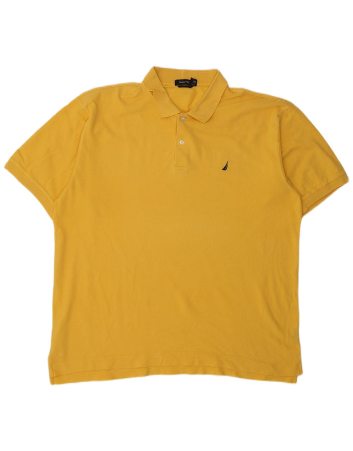 Nautica Mens Polo Shirt 2XL Yellow Cotton